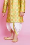 Little Bansi_Green Sherwani Brocade Woven Flora And Fauna With Dhoti Pant _Online_at_Aza_Fashions