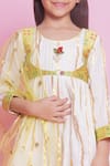 Little Bansi_Cream Cotton Woven Flora And Fauna Kurta Sharara Set _Online_at_Aza_Fashions