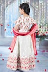 Shop_Little Bansi_Cream Blouse Mulberry Silk Embroidered Sequin Bageecha Floral Kali Lehenga Set _at_Aza_Fashions