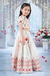 Buy_Little Bansi_Cream Blouse Mulberry Silk Embroidered Sequin Bageecha Floral Kali Lehenga Set _Online_at_Aza_Fashions