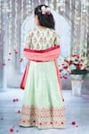 Shop_Little Bansi_Green Blouse Mulberry Silk Embroidered Bageecha Floral Thread Work Lehenga Set _at_Aza_Fashions