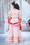 Shop_Little Bansi_Pink Blouse Mulberry Silk Bageecha Floral Thread And Work Lehenga Set _at_Aza_Fashions