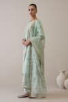 Buy_RoohbyRidhimaa_Blue Kurta And Pant Viscose Raw Silk Embroidered Zari Round Jaziraa Set 