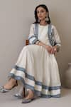 Buy_RoohbyRidhimaa_Off White Pure Chanderi Embroidered Floral Round Maryam Jacket Anarkali Set 