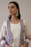 RoohbyRidhimaa_Off White Pure Chanderi Embroidered Floral Round Maryam Jacket Anarkali Set _at_Aza_Fashions