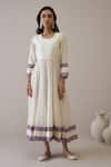 RoohbyRidhimaa_Off White Pure Chanderi Embroidered Floral Round Maryam Jacket Anarkali Set _Online