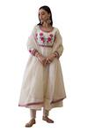 RoohbyRidhimaa_Off White Pure Silk Chanderi Embroidered Floral Round Uzma Anarkali Set _Online_at_Aza_Fashions