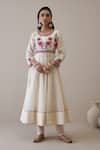 RoohbyRidhimaa_Off White Pure Silk Chanderi Embroidered Floral Round Uzma Anarkali Set _at_Aza_Fashions