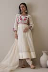 Shop_RoohbyRidhimaa_Off White Pure Silk Chanderi Embroidered Floral Round Uzma Anarkali Set 