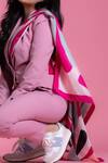Buy_Thee Modern Roots_Fuchsia Inverted Wonders Silk Scarf _Online