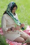 Buy_Thee Modern Roots_Green Silk Floating Garden Stole _Online_at_Aza_Fashions