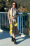 Shop_Thee Modern Roots_Yellow Silk Geometric And Floral Pattern Stole _Online_at_Aza_Fashions