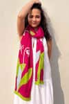 Buy_Thee Modern Roots_Fuchsia Silk Magic Of Paradise Stole _Online_at_Aza_Fashions