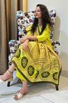 Buy_Thee Modern Roots_Beige Silk Retro Heart Print Dupatta_at_Aza_Fashions