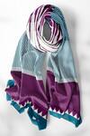 Buy_Thee Modern Roots_Blue Silk Temple Tales Printed Dupatta _Online_at_Aza_Fashions