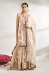 Buy_Gopi Vaid_Ivory Kurta And Sharara Cotton Silk Printed Flower Jaal V Neck Set _at_Aza_Fashions