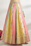 Gopi Vaid_Multi Color Blouse And Lehenga Cotton Silk Printed Floral Panelled Set _at_Aza_Fashions