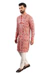 Buy_Rabani & Rakha_Ivory Georgette, Cotton, Silk Sequins, Resham Paisley Kurta With Pant _Online_at_Aza_Fashions