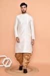 Buy Arihant Rai Sinha Cream Denim Embroidery Paisley Thread Kurta With Patiyala Buy_Arihant Rai Sinha_Cream Denim Embroidery Paisley Thread Kurta With Patiyala