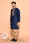 Shop Arihant Rai Sinha Blue Cotton Embroidery Kurta With Patiyala Online at Aza Fashions Shop_Arihant Rai Sinha_Blue Cotton Embroidery Kurta With Patiyala _Online_at_Aza_Fashions
