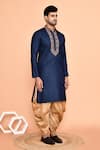 Arihant Rai Sinha Blue Cotton Embroidery Kurta With Patiyala at Aza Fashions Arihant Rai Sinha_Blue Cotton Embroidery Kurta With Patiyala _at_Aza_Fashions