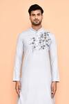 Shop Arihant Rai Sinha Grey Cotton Sequins, Embroidery Kurta With Patiyala Online at Aza Fashions Shop_Arihant Rai Sinha_Grey Cotton Sequins, Embroidery Kurta With Patiyala _Online_at_Aza_Fashions