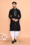 Buy_Arihant Rai Sinha_Black Silk, Cotton Mirrors, Embroidery Geometric Kurta With Patiyala _at_Aza_Fashions