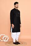 Buy_Arihant Rai Sinha_Black Silk, Cotton Embroidery Geometric Kurta With Patiyala