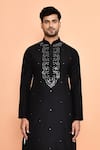Buy Arihant Rai Sinha Black Silk, Cotton Embroidery, Mirrors Floral Kurta With Patiyala Online at Aza Fashions Buy_Arihant Rai Sinha_Black Silk, Cotton Embroidery, Mirrors Floral Kurta With Patiyala _Online_at_Aza_Fashions