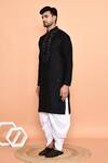 Arihant Rai Sinha_Black Silk, Cotton Embroidery, Mirrors Floral Kurta With Patiyala _at_Aza_Fashions