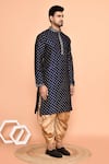 Arihant Rai Sinha_Blue Dupion Embroidery Floral Straight Kurta With Patiyala _at_Aza_Fashions