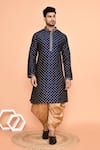 Buy_Arihant Rai Sinha_Blue Dupion Embroidery Floral Straight Kurta With Patiyala 