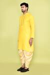 Shop_Arihant Rai Sinha_Yellow Cotton, Silk Stones, Embroidery Kurta With Patiyala _Online_at_Aza_Fashions