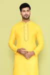 Buy_Arihant Rai Sinha_Yellow Cotton, Silk Stones, Embroidery Kurta With Patiyala 