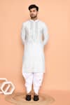 Buy_Arihant Rai Sinha_Grey Silk Embroidery Floral Solid Thread Kurta With Patiyala _at_Aza_Fashions