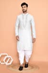 Buy_Arihant Rai Sinha_Grey Silk Embroidery Floral Solid Thread Kurta With Patiyala 