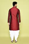 Shop_Arihant Rai Sinha_Maroon Kurta Silk Plain Solid Straight With Patiyala _at_Aza_Fashions