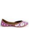 Buy_Yassio_Purple Chikankari Adara Bloom Embroidered Juttis _Online_at_Aza_Fashions