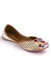 Shop_Yassio_White Thread Anisa Rosette Work Juttis _Online_at_Aza_Fashions