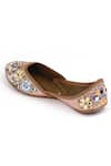 Buy_Yassio_Peach Mirror Arwa Sheesh Bloom Embroidered Juttis _Online_at_Aza_Fashions