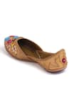 Yassio_Beige Thread Asiya Gulaab Bloom Embroidered Juttis _Online_at_Aza_Fashions