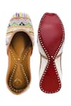 Shop_Yassio_Multi Color Pearls Aziza Aztec Bead Embroidered Juttis _Online_at_Aza_Fashions