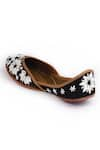 Buy_Yassio_Black Chikankari Samiya Phool Embroidered Juttis _Online_at_Aza_Fashions