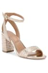 Buy_Sephyr_Gold Swarovski Crystal Eloise Embellished Block Heels _at_Aza_Fashions