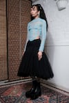 Buy_Quod_Black 100% Nylon Quod Willow Double Layered Skirt 