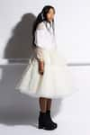 Buy_Quod_White 30% Silk Organza Valley Flared Skirt _Online_at_Aza_Fashions