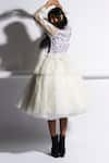 Quod_White 30% Silk Organza Valley Flared Skirt _at_Aza_Fashions