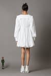 Shop_Quod_White 100% Cotton Collared Bridge Ruffle Dress _at_Aza_Fashions