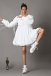 Shop_Quod_White 100% Cotton Collared Bridge Ruffle Dress _Online_at_Aza_Fashions