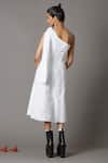 Shop_Quod_White 100% Cotton Asymmetric Socket One Shoulder Midi Dress_at_Aza_Fashions